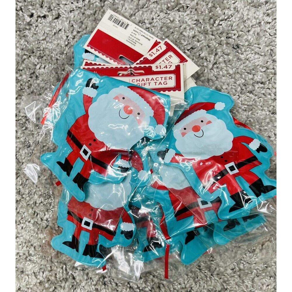 Big Inflatable Character Gift Tag Santa Claus Approx 3"x5" Bundle Set Of 10 New